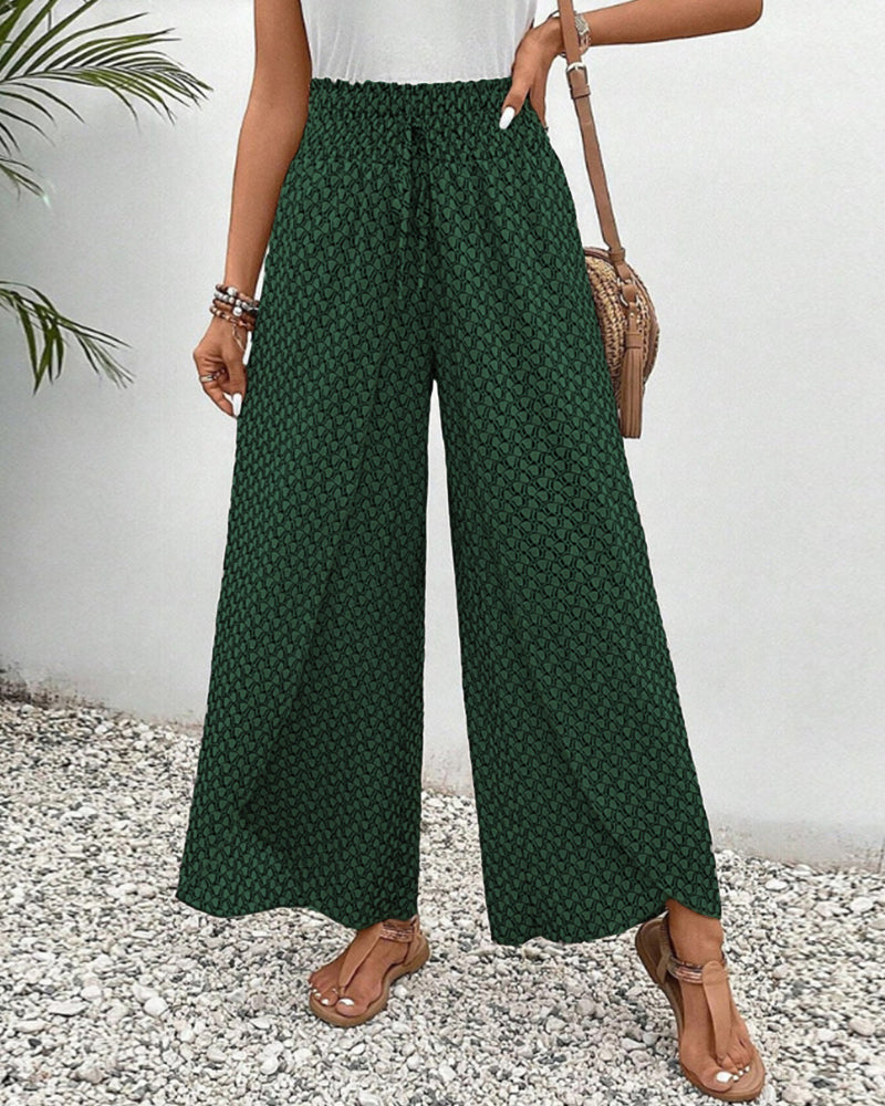 Marja| Zomerse broek met elastische pijpen en trekkoord