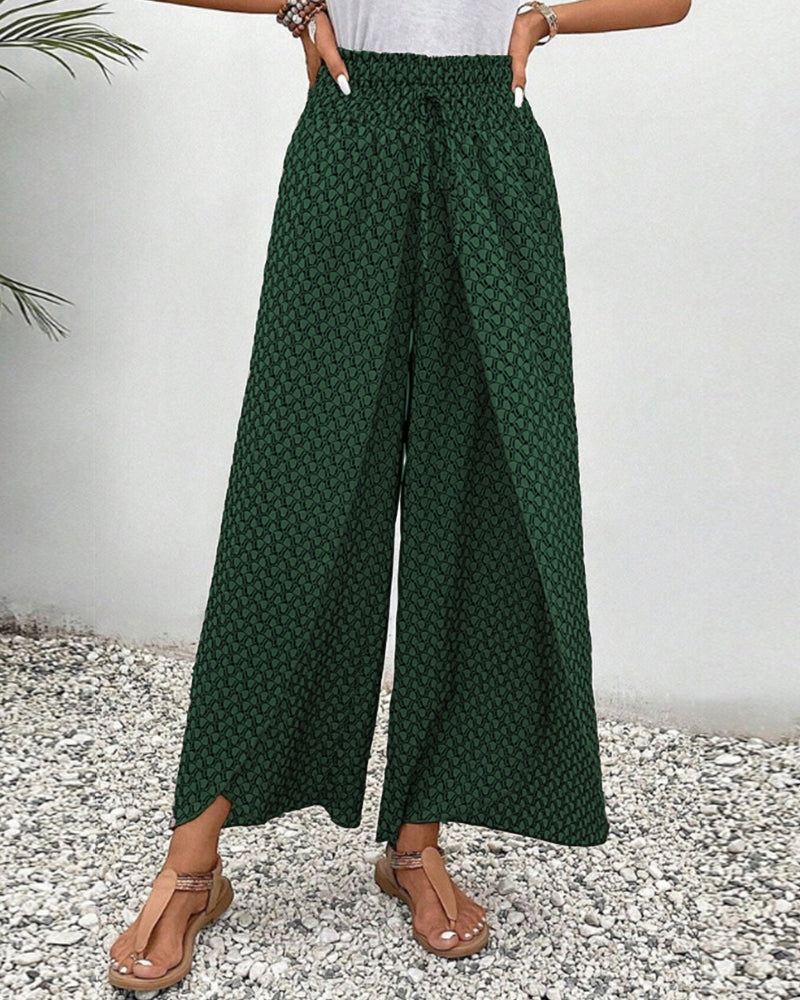 Marja| Zomerse broek met elastische pijpen en trekkoord