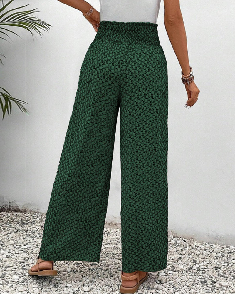 Marja| Zomerse broek met elastische pijpen en trekkoord