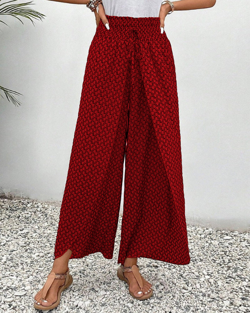 Marja| Zomerse broek met elastische pijpen en trekkoord