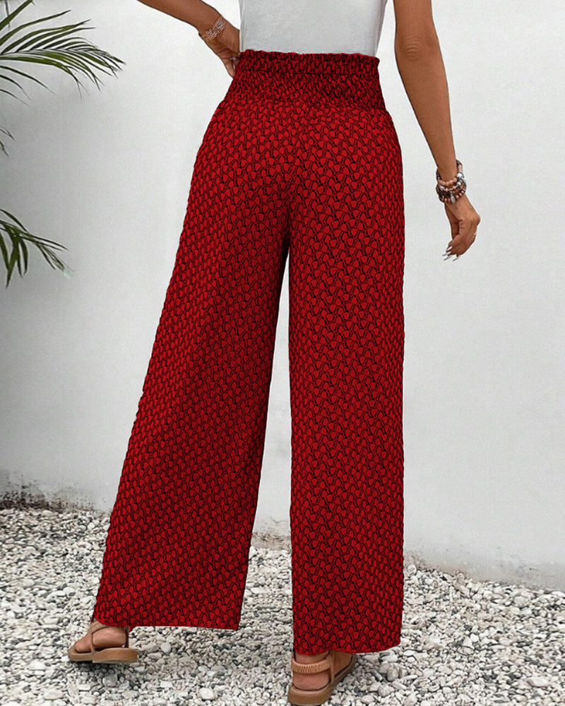 Marja| Zomerse broek met elastische pijpen en trekkoord