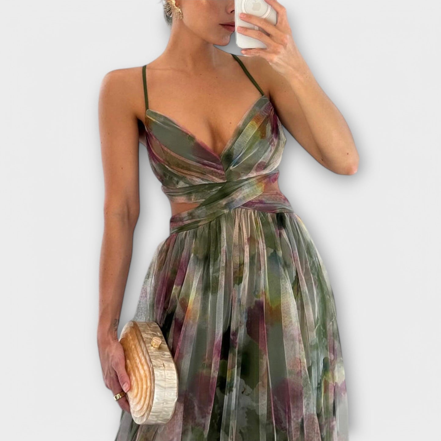 Annai Mesh Maxi jurk