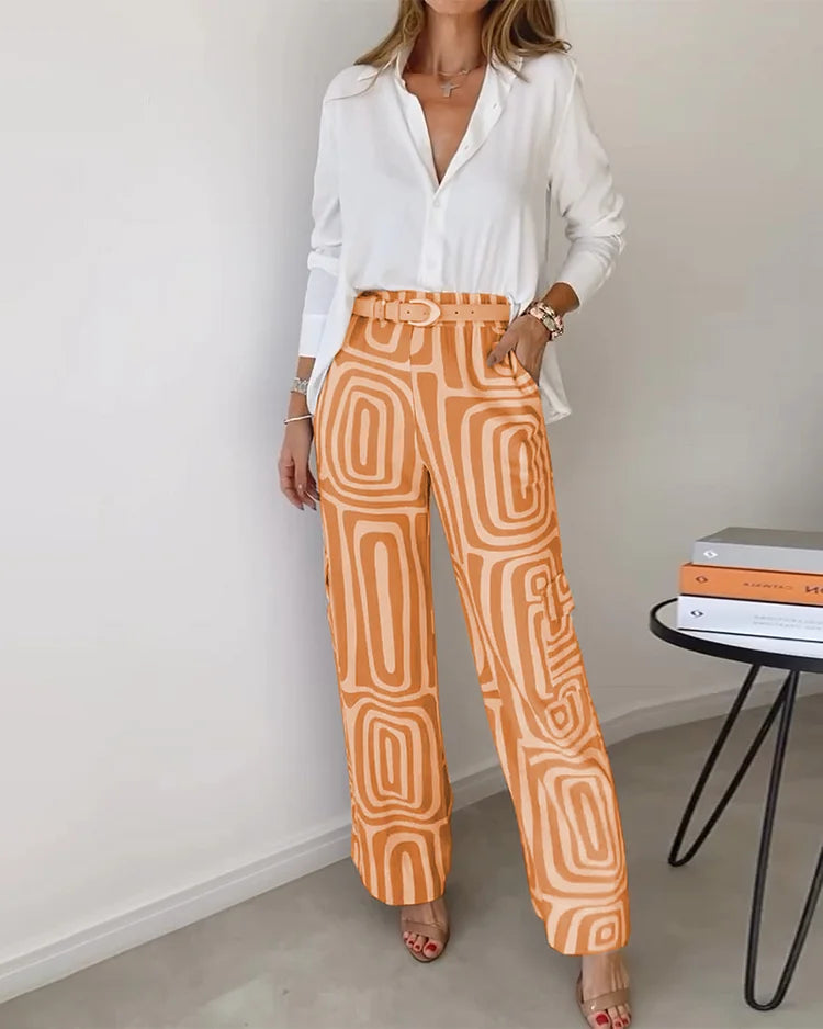 Kammay | Stijlvolle Pantalon Set – Inclusief Blouse en Riem