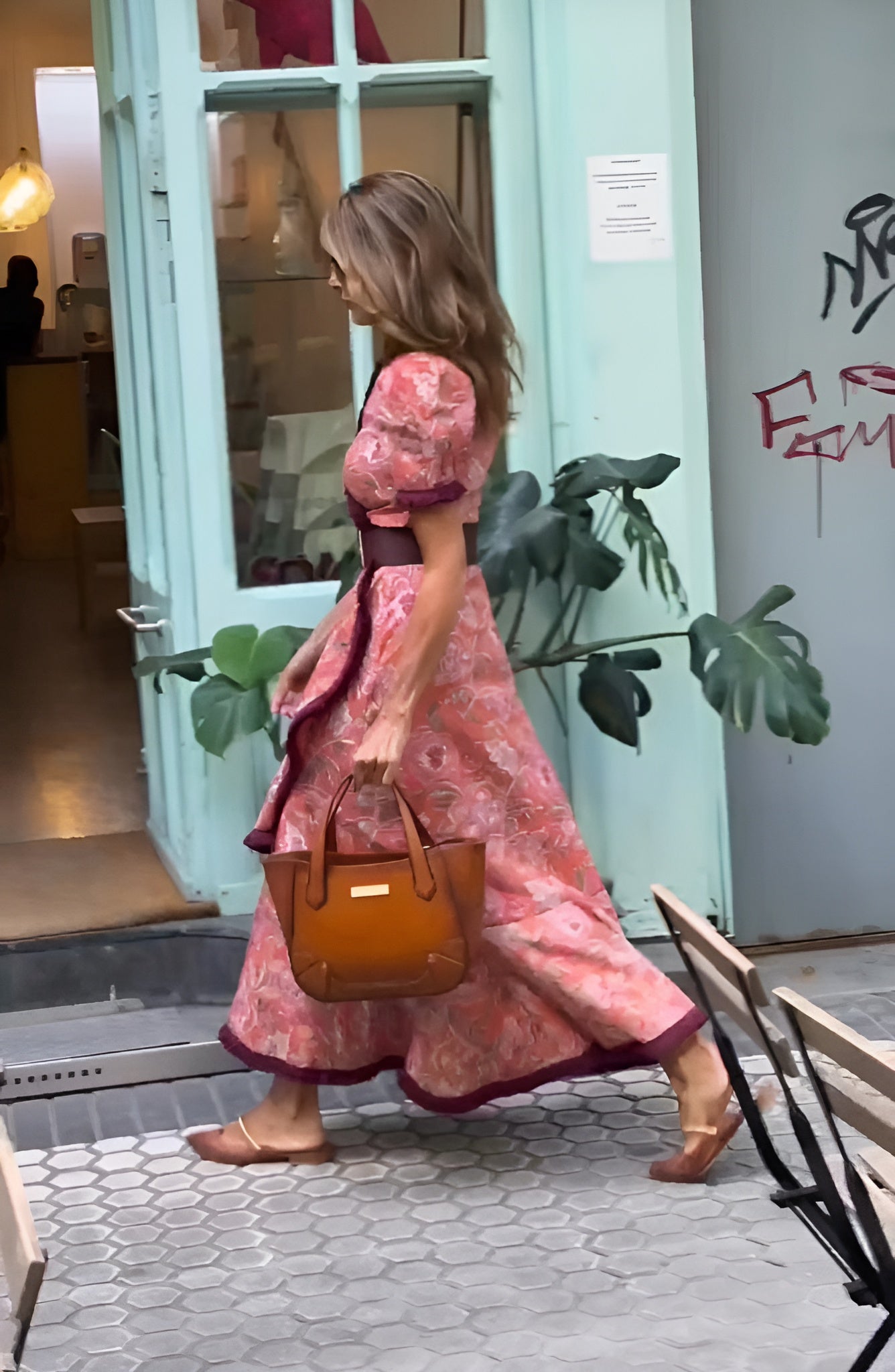 Vera| Elegante Roze Maxi Dress met Korte Mouwen