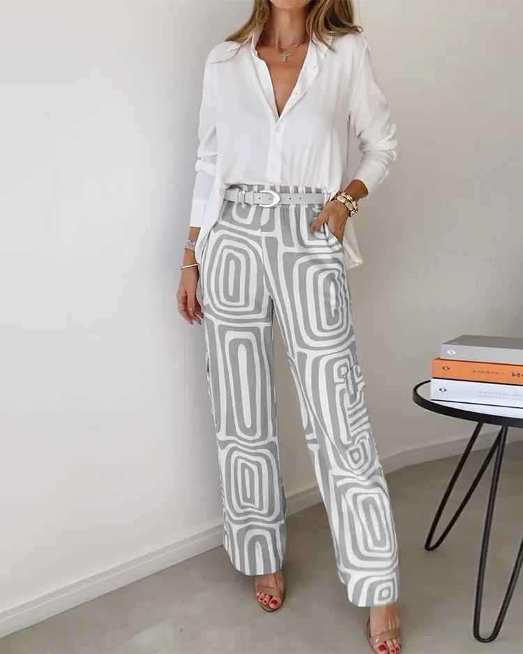 Kammay | Stijlvolle Pantalon Set – Inclusief Blouse en Riem