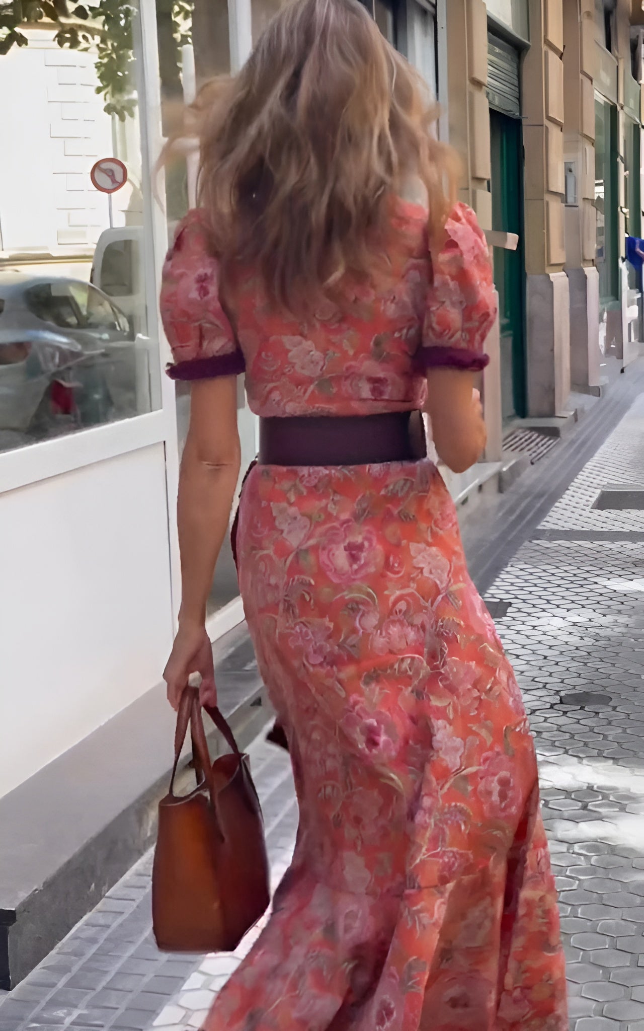 Vera| Elegante Roze Maxi Dress met Korte Mouwen
