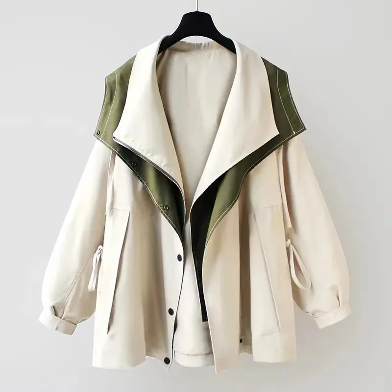 Karen | Moderne Tweekleurige Trenchcoat