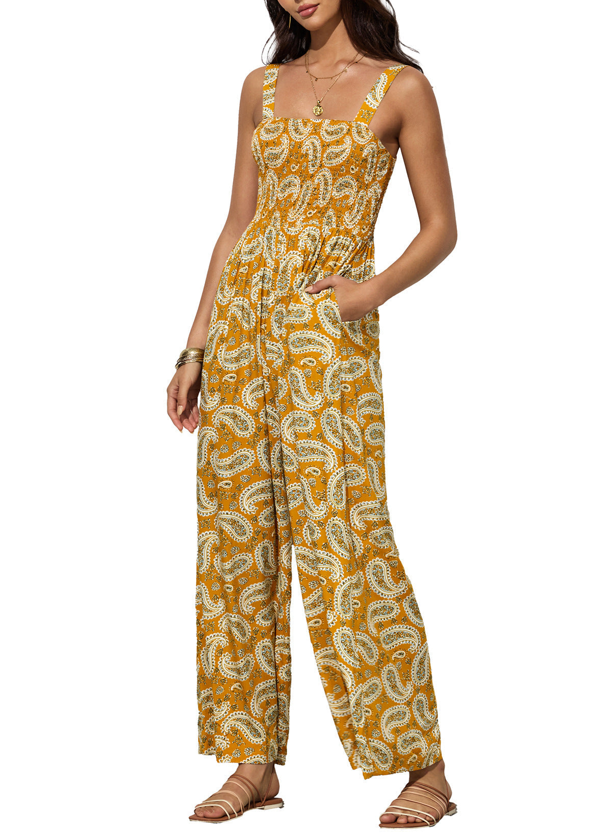 Tara | Boho Jumpsuit met Wijde Pijpen