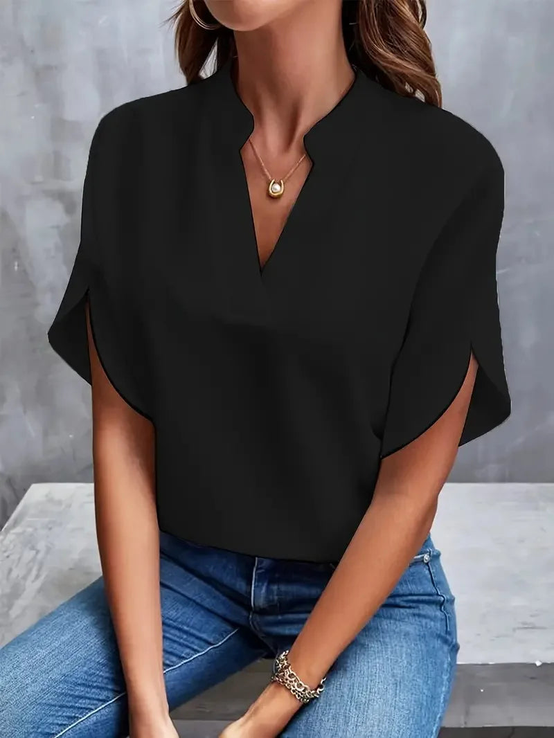 Roswina – Losvallende V-hals blouse