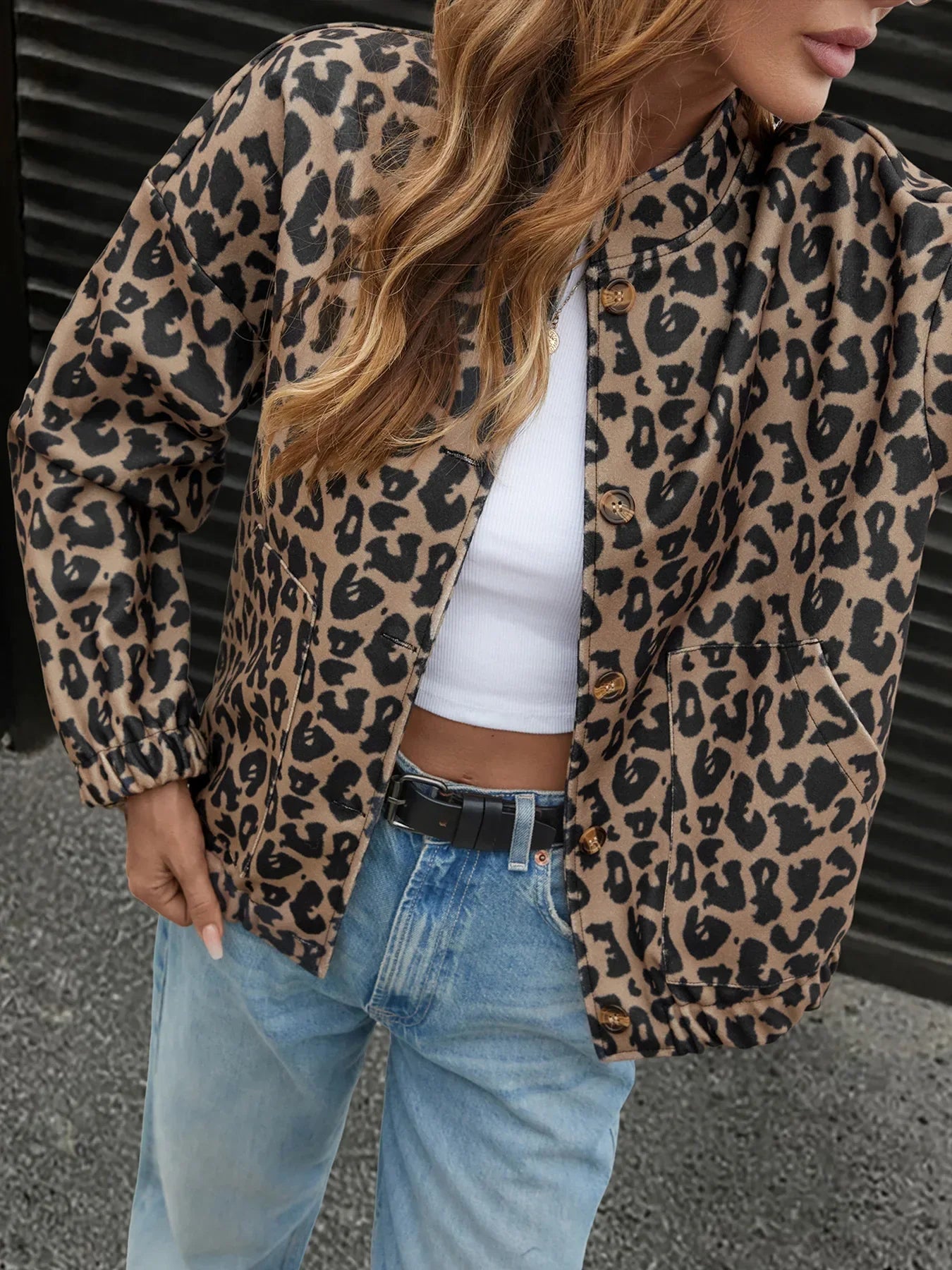 Leona - Elegant jasje met Luipaard print