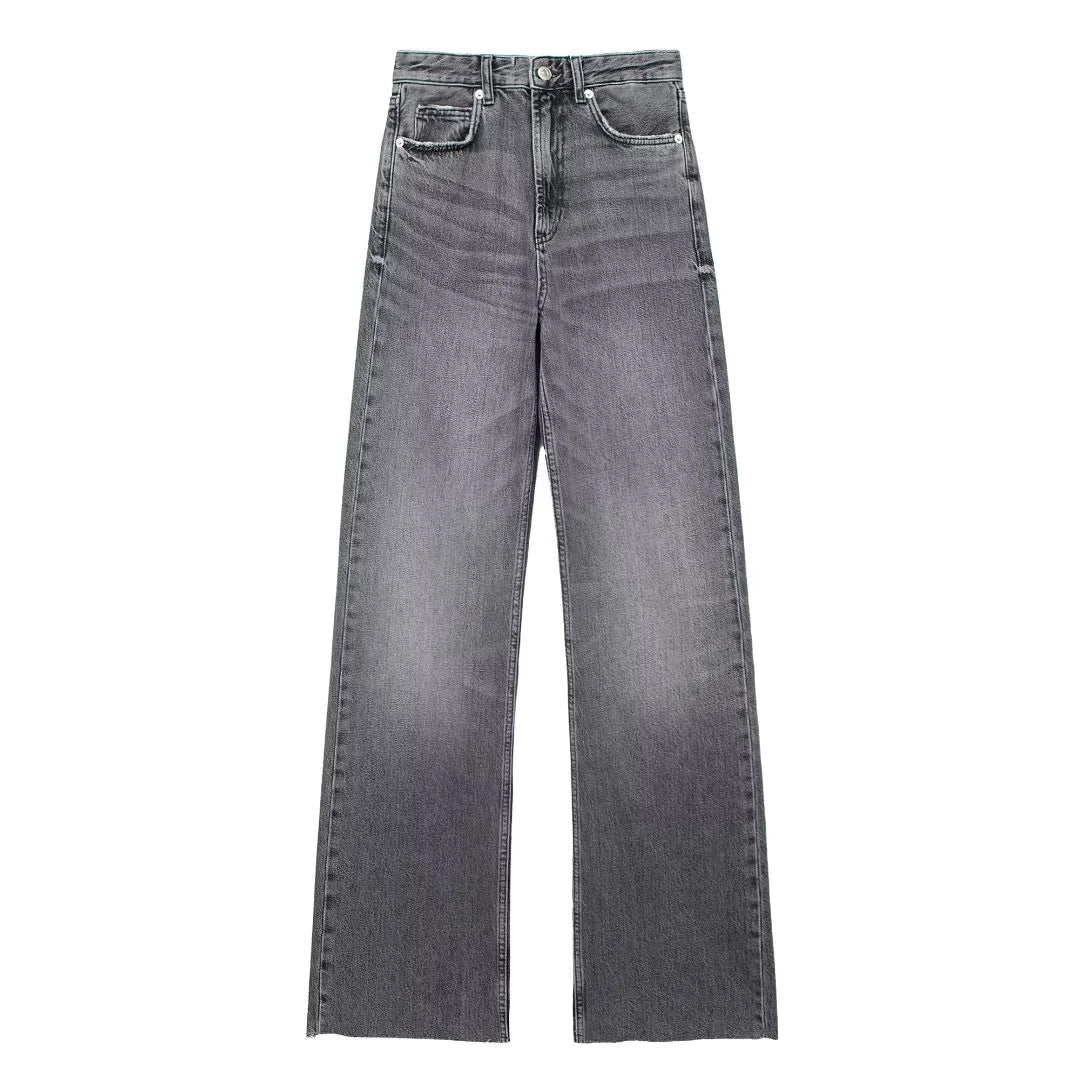 Mandy | Grijze Damesbroek Wide Leg