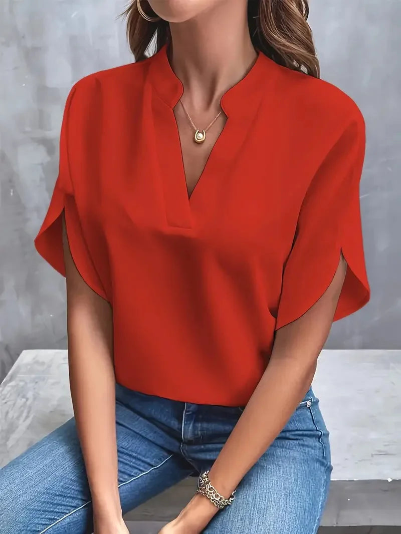 Roswina – Losvallende V-hals blouse