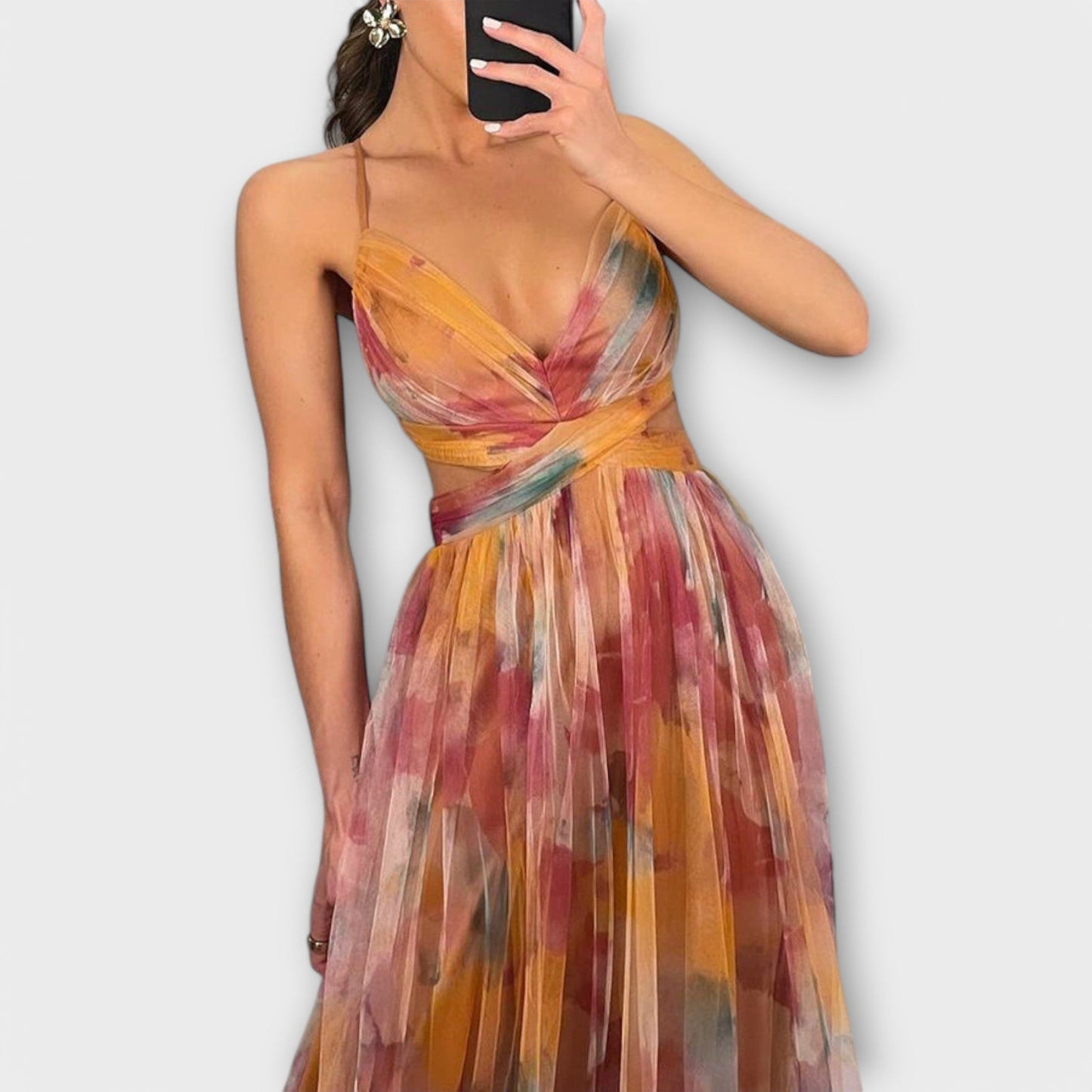 Annai Mesh Maxi jurk
