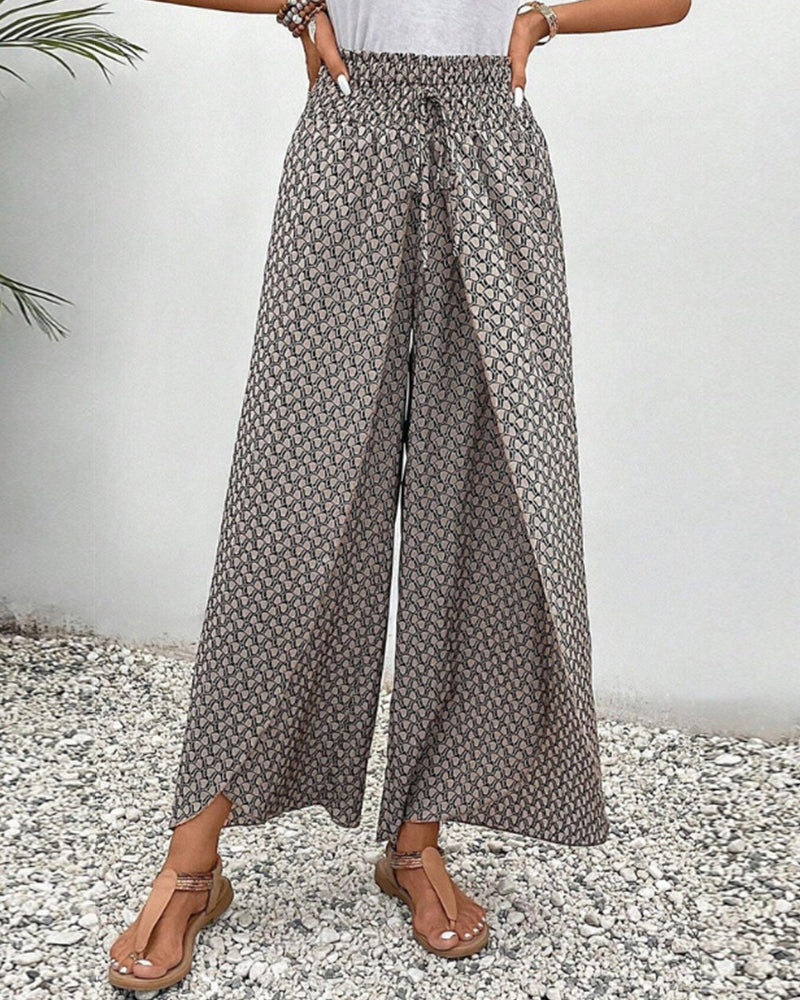 Marja| Zomerse broek met elastische pijpen en trekkoord