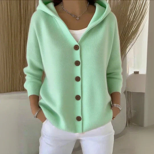 Felicia | Trendy Gebreide Jas met Capuchon