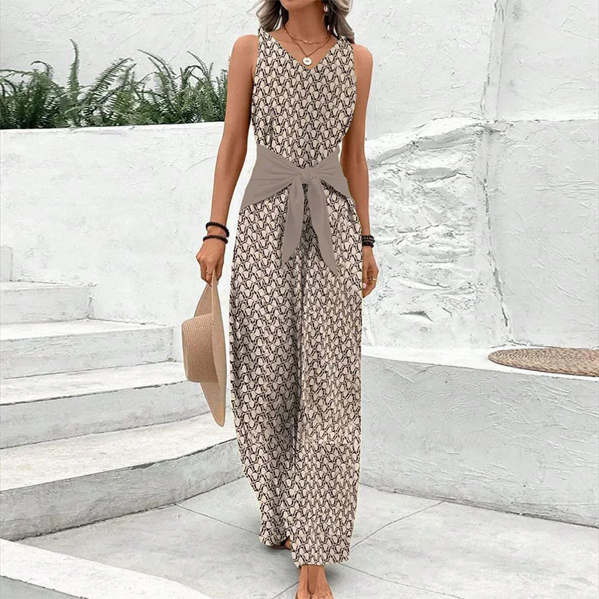 Georgia | Mouwloze Jumpsuit met ronde hals