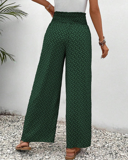 Marja| Zomerse broek met elastische pijpen en trekkoord