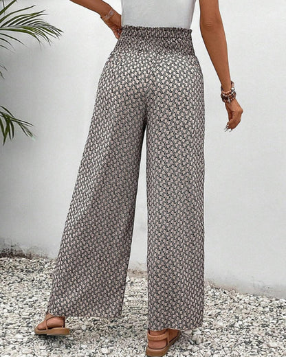 Marja| Zomerse broek met elastische pijpen en trekkoord