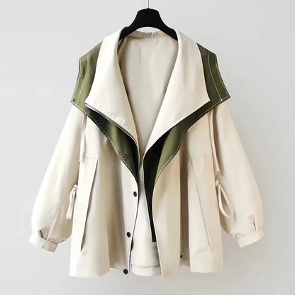 Tyra| Moderne Tweekleurige Trenchcoat