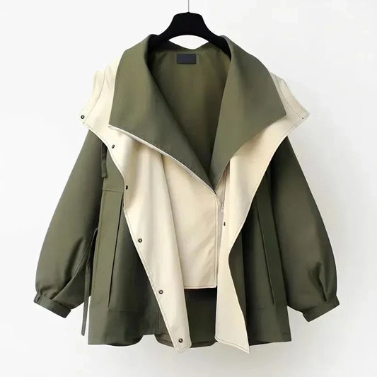 Karen | Moderne Tweekleurige Trenchcoat
