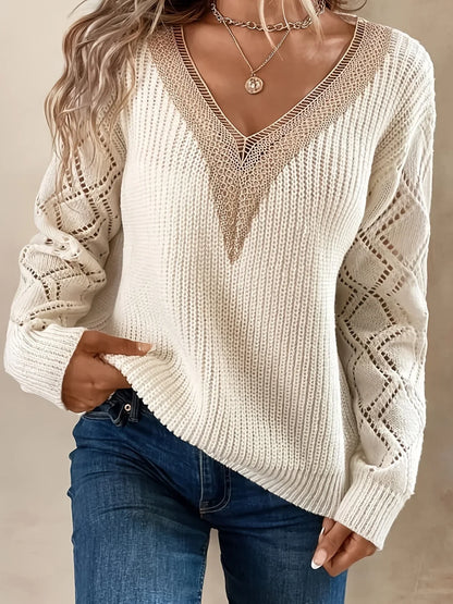 Elvira | Elegante trui met kantdetails