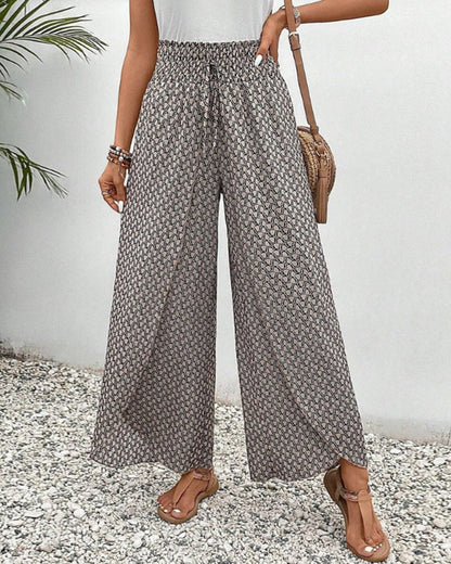 Marja| Zomerse broek met elastische pijpen en trekkoord