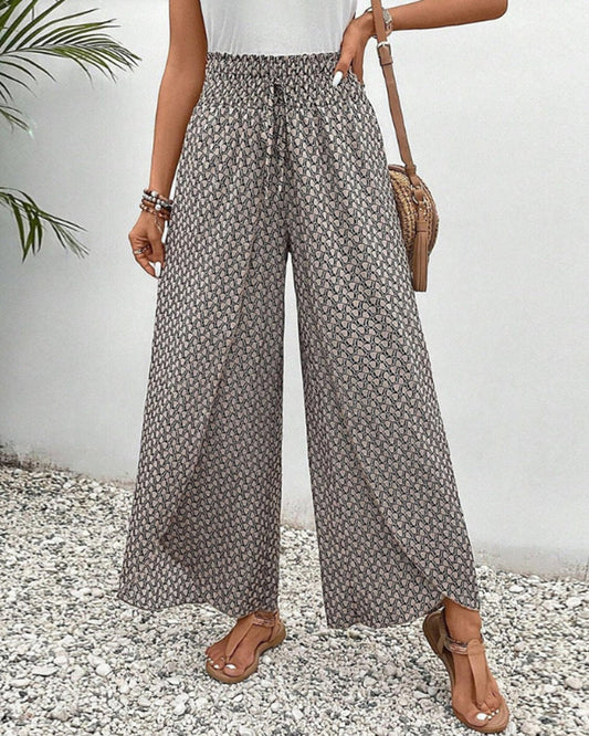 Marja| Zomerse broek met elastische pijpen en trekkoord